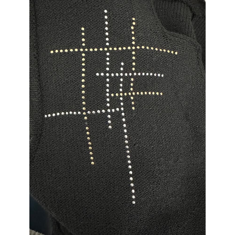 Jennifer Roberts Vintage Black Metallic Studded Jumpsuit one piece art wear S/M - Picture 9 of 14